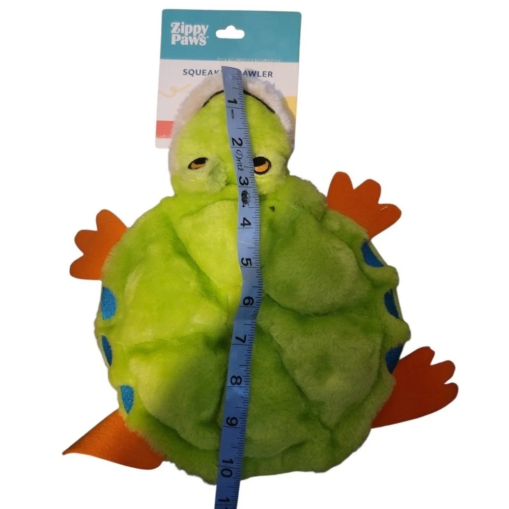 ZippyPaws‎ Squeakie Crawler Plush Dog Toy Green Turtle Squeaky Pet Toy NWT 10in